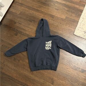 Elevated Faith hoodie color navy blue size XS